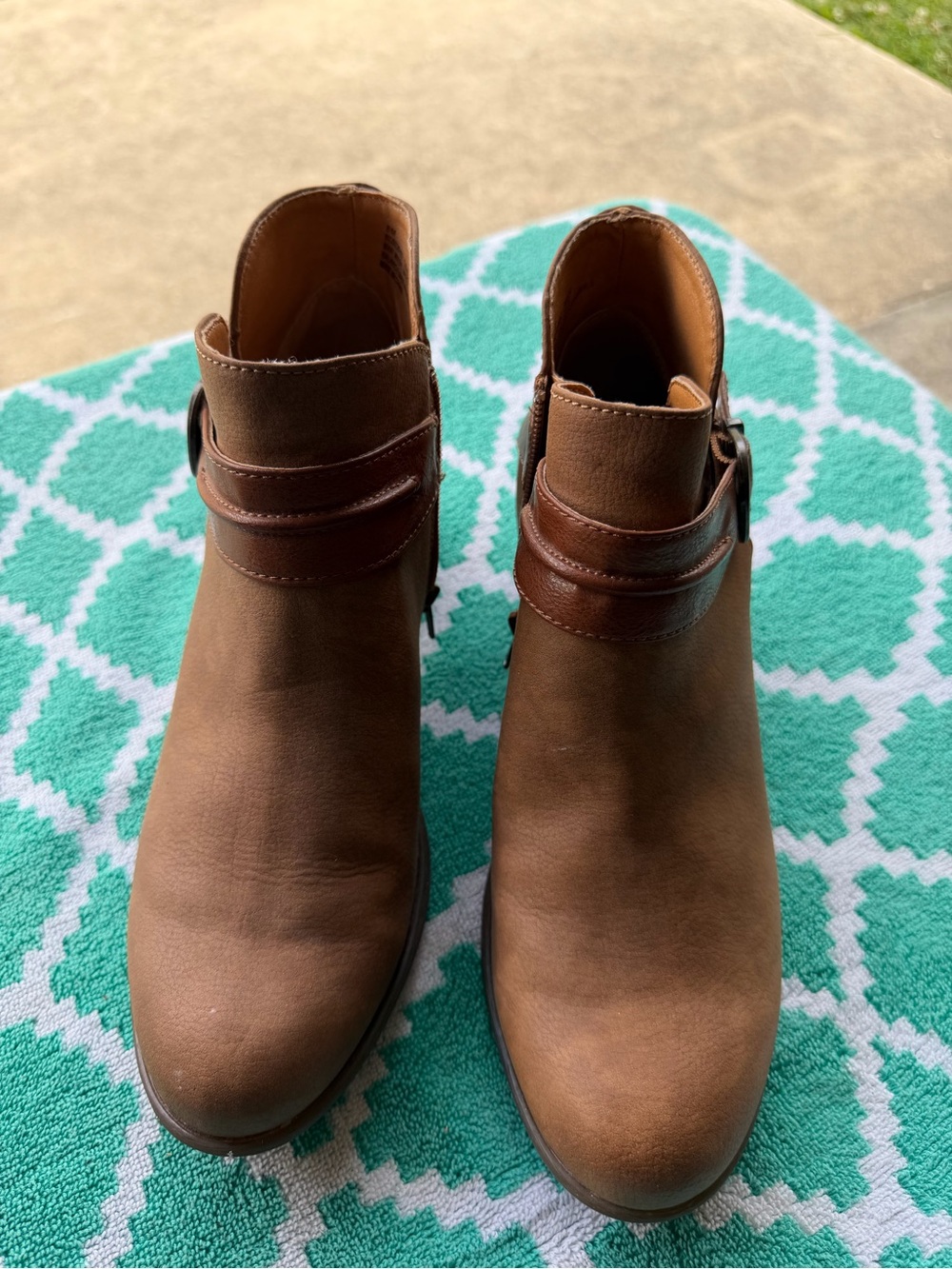 boc Brown Ankle Booties with Buckle Strap Detail